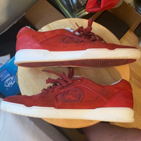 2013 GUCCI SNEAKERS - size 13.5- red & white - Picture 6 of 7